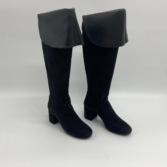 Cole Haan Raina Grand OTK II Womens 6 Black Suede Leather Over The Knee Boots - Picture 1 of 12